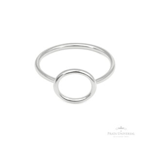 Anel Círculo Vazado em Prata - Prata Universal