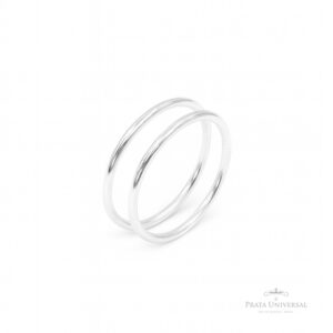 Anel Duplo Redondo em Prata - Prata Universal