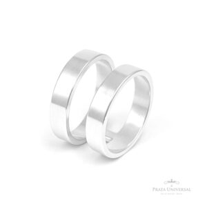 Anel Duplo Retangular em Prata - Prata Universal