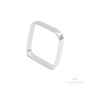 Anel Formato Quadrado em Prata - Prata Universal