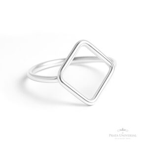 Anel Losango Vazado em Prata - Prata Universal