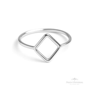 Anel Losango Vazado em Prata - Prata Universal