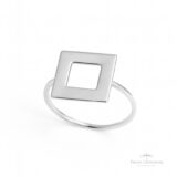 Anel Quadrado Chapa em Prata - Prata Universal