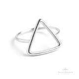 Anel Triângulo Vazado em Prata - Prata Universal