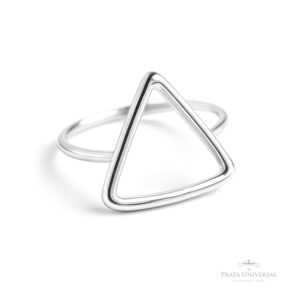 Anel Triângulo Vazado em Prata - Prata Universal