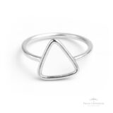 Anel Triângulo Vazado em Prata - Prata Universal