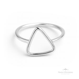 Anel Triângulo Vazado em Prata - Prata Universal