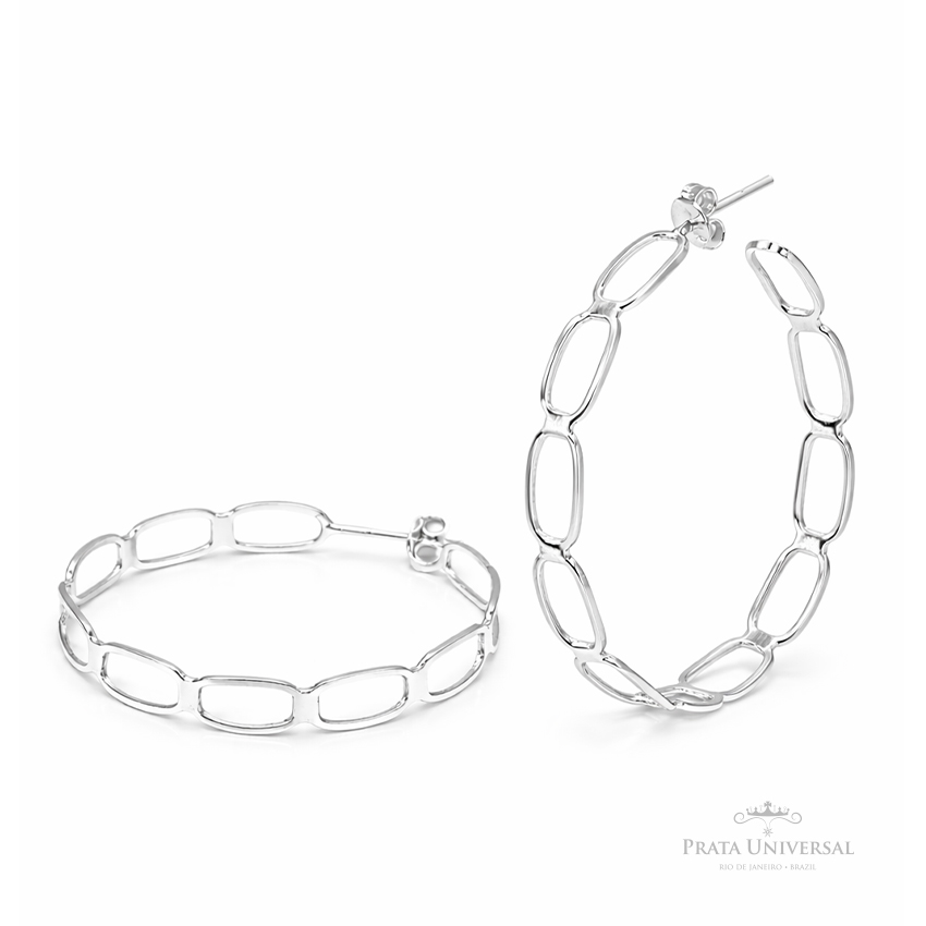 Argola Cadeado N3 em Prata - Prata Universal Argola Cadeado N3 em Prata - Prata Universal