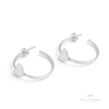 Argola com Coração de Chapa em Prata - Prata Universal