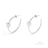 Argola com Coração de Chapa em Prata - Prata Universal