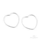 Argola Coração de Lado N2 em Prata - Prata Universal