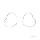 Argola Coração de Lado N4 em Prata - Prata Universal