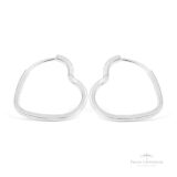 Argola Coração de Lado Quadrada N1 em Prata - Prata Universal