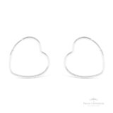 Argola Coração de Lado Quadrada N1 em Prata - Prata Universal