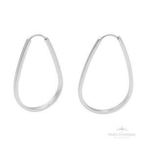 Argola Gota G Retangular em Prata - Prata Universal