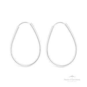 Argola Gota P Quadrada em Prata - Prata Universal