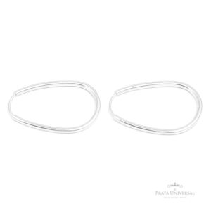 Argola Gota P Quadrada em Prata - Prata Universal