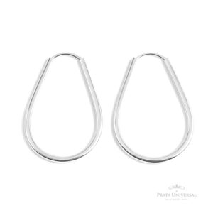Argola Gota P Retangular em Prata - Prata Universal
