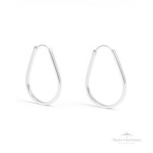 Argola Gota P Retangular em Prata - Prata Universal