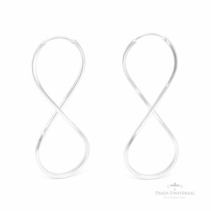 Argola Infinito G Quadrada em Prata - Prata Universal