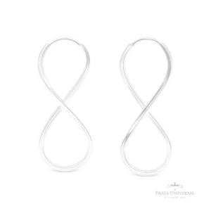 Argola Infinito P Quadrada em Prata - Prata Universal