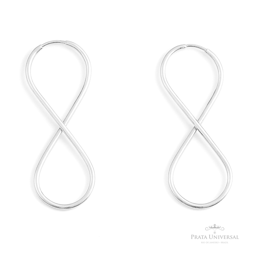 Argola Infinito P Redonda em Prata - Prata Universal Argola Infinito P Redonda em Prata - Prata Universal