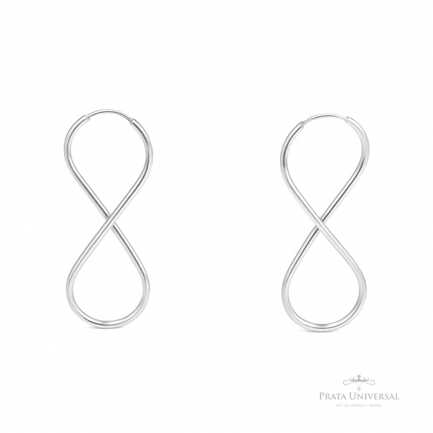 Argola Infinito P Redonda em Prata - Prata Universal Argola Infinito P Redonda em Prata - Prata Universal