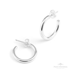 Argola Meia Cana N1 com Tarraxa em Prata - Prata Universal