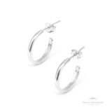 Argola Meia Cana N2 com Tarraxa em Prata - Prata Universal