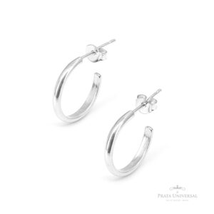 Argola Meia Cana N2 com Tarraxa em Prata - Prata Universal