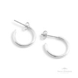 Argola Meia Cana N2 com Tarraxa em Prata - Prata Universal