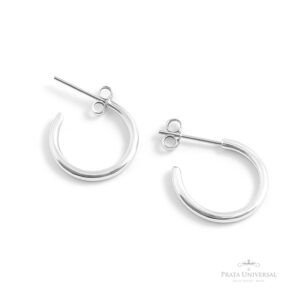 Argola Meia Cana N2 com Tarraxa em Prata - Prata Universal