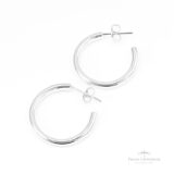 Argola Meia Cana N3 com Tarraxa em Prata - Prata Universal