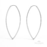 Argola Navete G Quadrada em Prata - Prata Universal