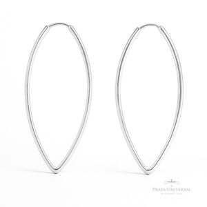 Argola Navete G Quadrada em Prata - Prata Universal