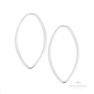 Argola Navete G Quadrada em Prata - Prata Universal