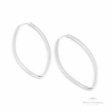 Argola Navete G Retangular em Prata - Prata Universal