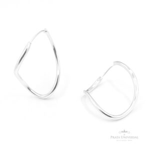 Argola Orgânica N1 Triangular em Prata - Prata Universal