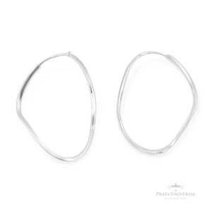 Argola Orgânica N1 Triangular em Prata - Prata Universal