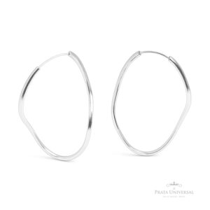 Argola Orgânica N3 Triangular em Prata - Prata Universal