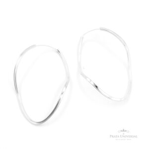 Argola Orgânica N3 Triangular em Prata - Prata Universal