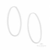 Argola Oval Comprida em Prata - Prata Universal