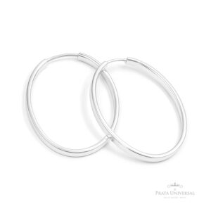Argola Oval G Retangular em Prata - Prata Universal
