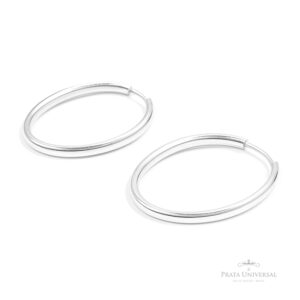 Argola Oval P Retangular em Prata - Prata Universal