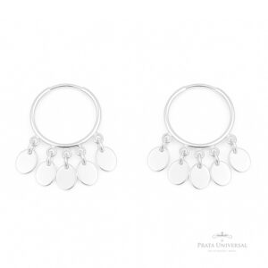 Argola Pingentes Círculos N1 em Prata - Prata Universal