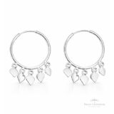 Argola Pingentes Corações N1 em Prata - Prata Universal