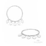 Argola Pingentes Corações N2 em Prata - Prata Universal