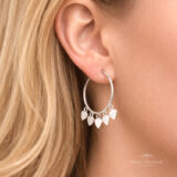 Argola Pingentes Corações N2 em Prata - Prata Universal