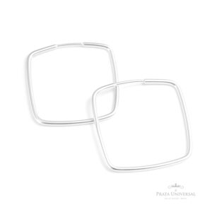 Argola Quadrada em Prata - Prata Universal