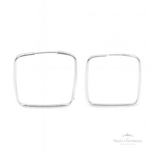 Argola Quadrada Redonda em Prata - Prata Universal